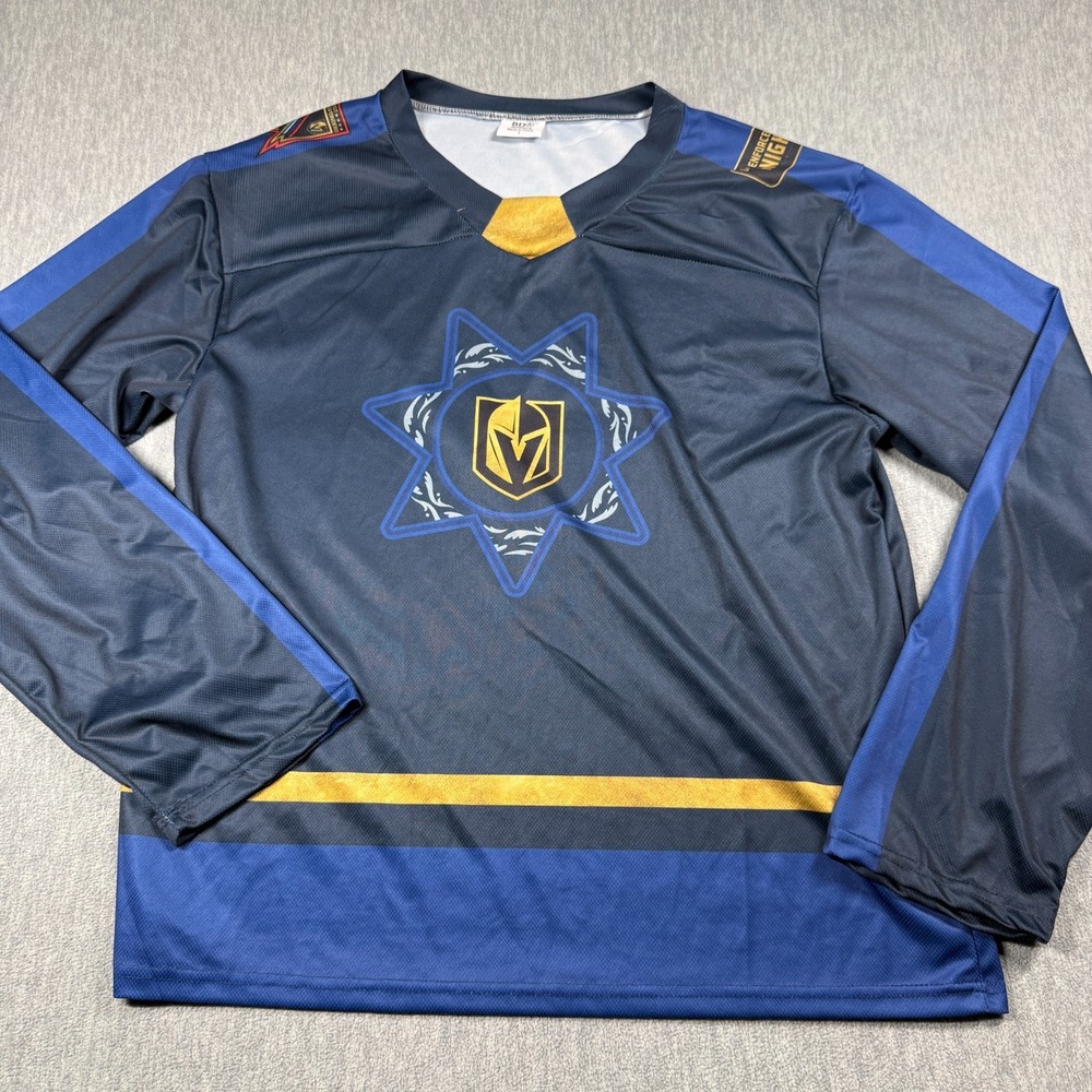 BDA Sports Jersey Mens Large Blue Vegas Golden Knights Law Enforcement Hockey SG